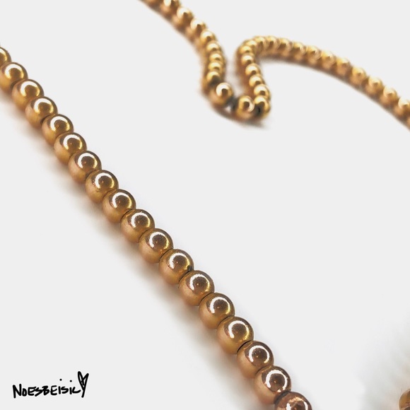 🚫SOLD•ATX🚫 1900s Victorian Gold Bead Necklace - Picture 3 of 8